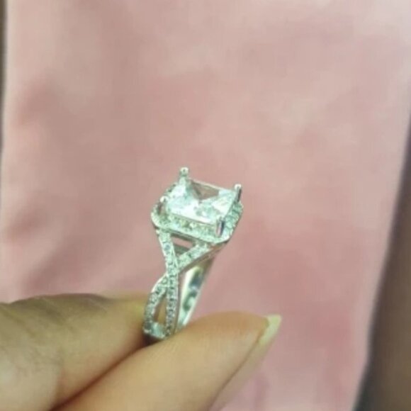 NEW Silver Engagement Ring Anniversary Cocktail - Picture 7 of 9